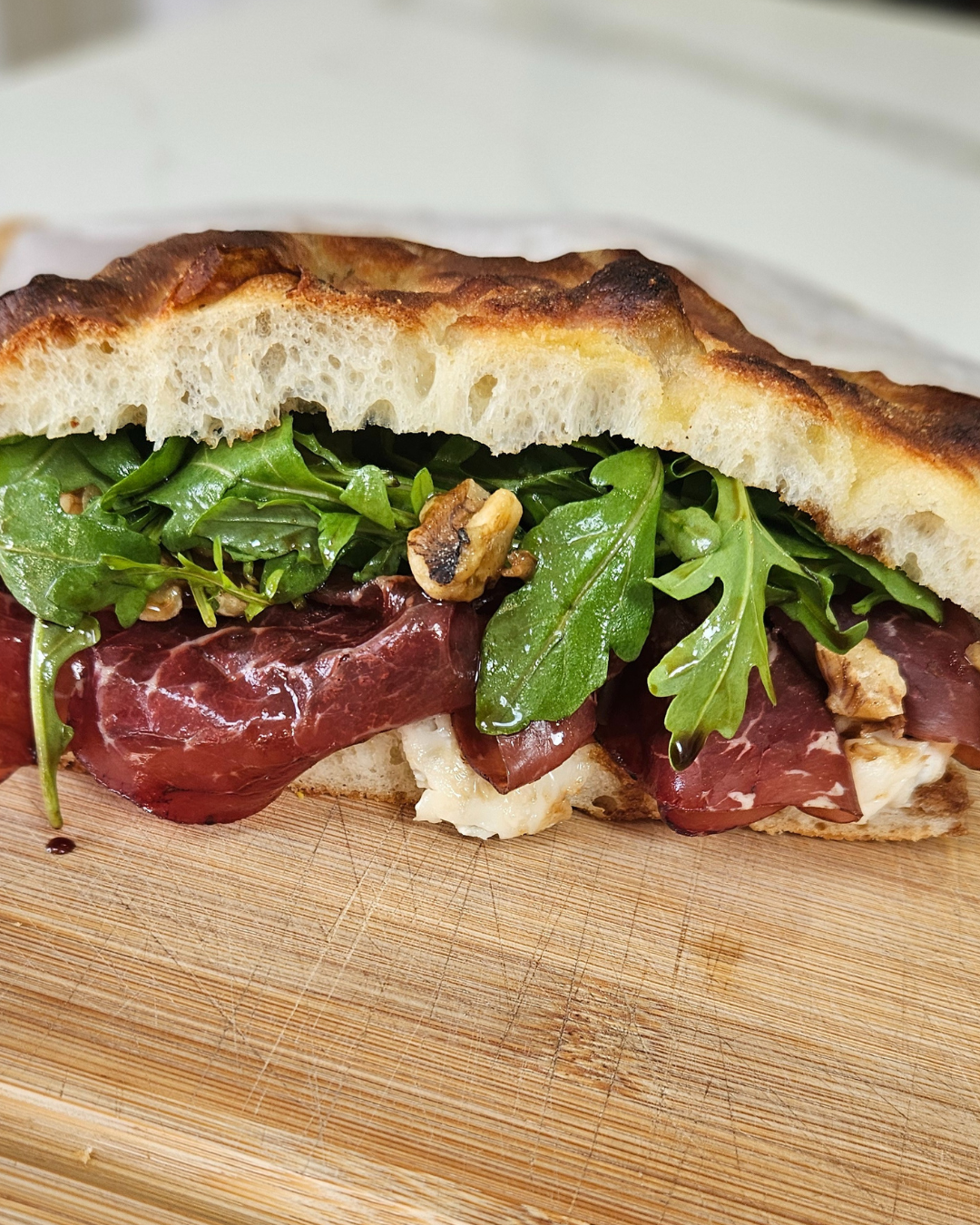 Gourmet sandwich with artisanal bread