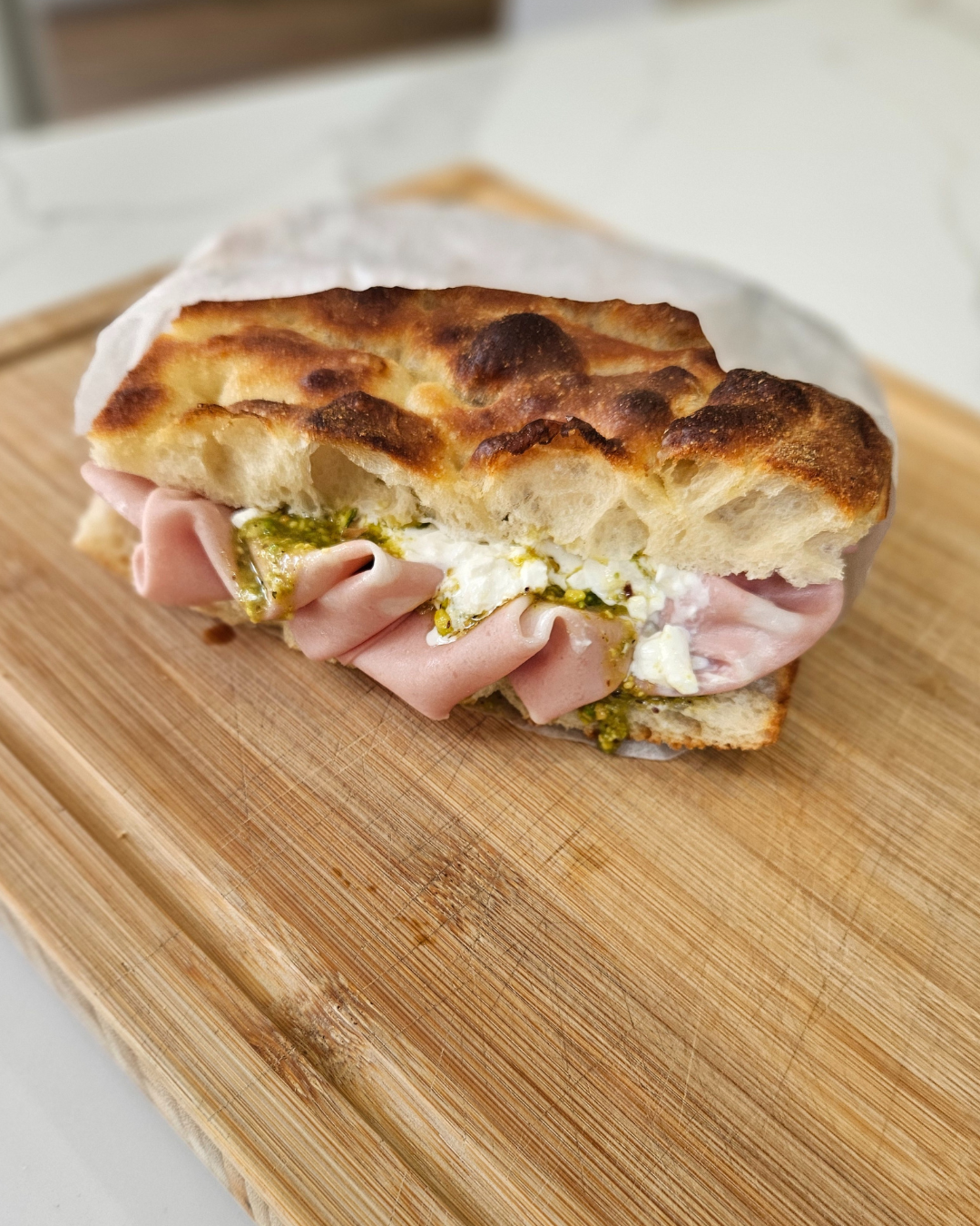 Fresh sandwich with seasonal ingredients